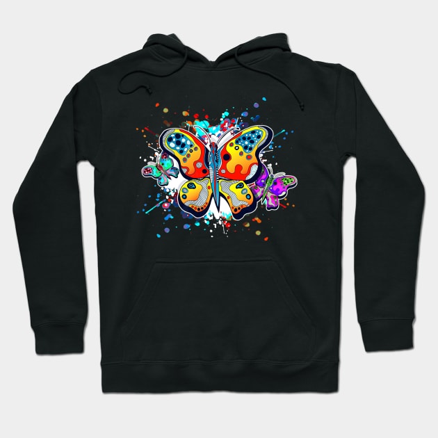 Colourful Butterfly Pretty Hoodie by Near-Face Goddess